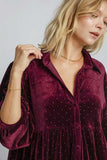 Umgee Full Size Polka Dot Button Up Half Sleeve Shirt - Trendsi - Flyclothing LLC