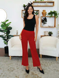 Elastic Waist Bootcut Pants - Trendsi - Flyclothing LLC