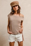 BiBi One Side Off Shoulder Knit Top - Trendsi - Flyclothing LLC