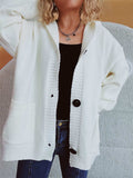 Dropped Shoulder Long Sleeve Hooded Cardigan - Trendsi - Flyclothing LLC