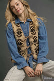 Umgee Mix Patterned Sherpa Tie-Front Vest - Trendsi - Flyclothing LLC