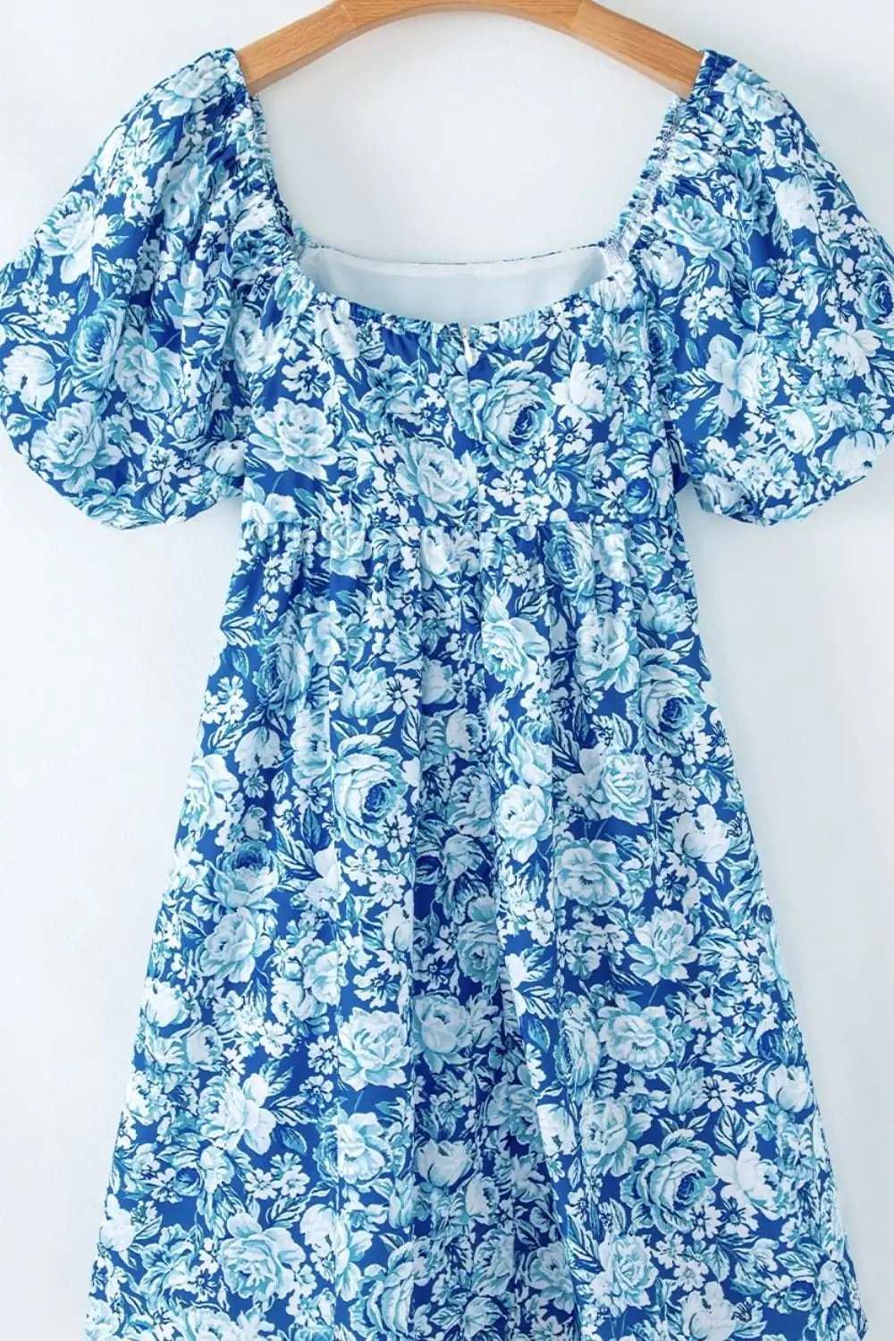 Floral Puff Sleeve Babydoll Mini Dress - Trendsi - Flyclothing LLC