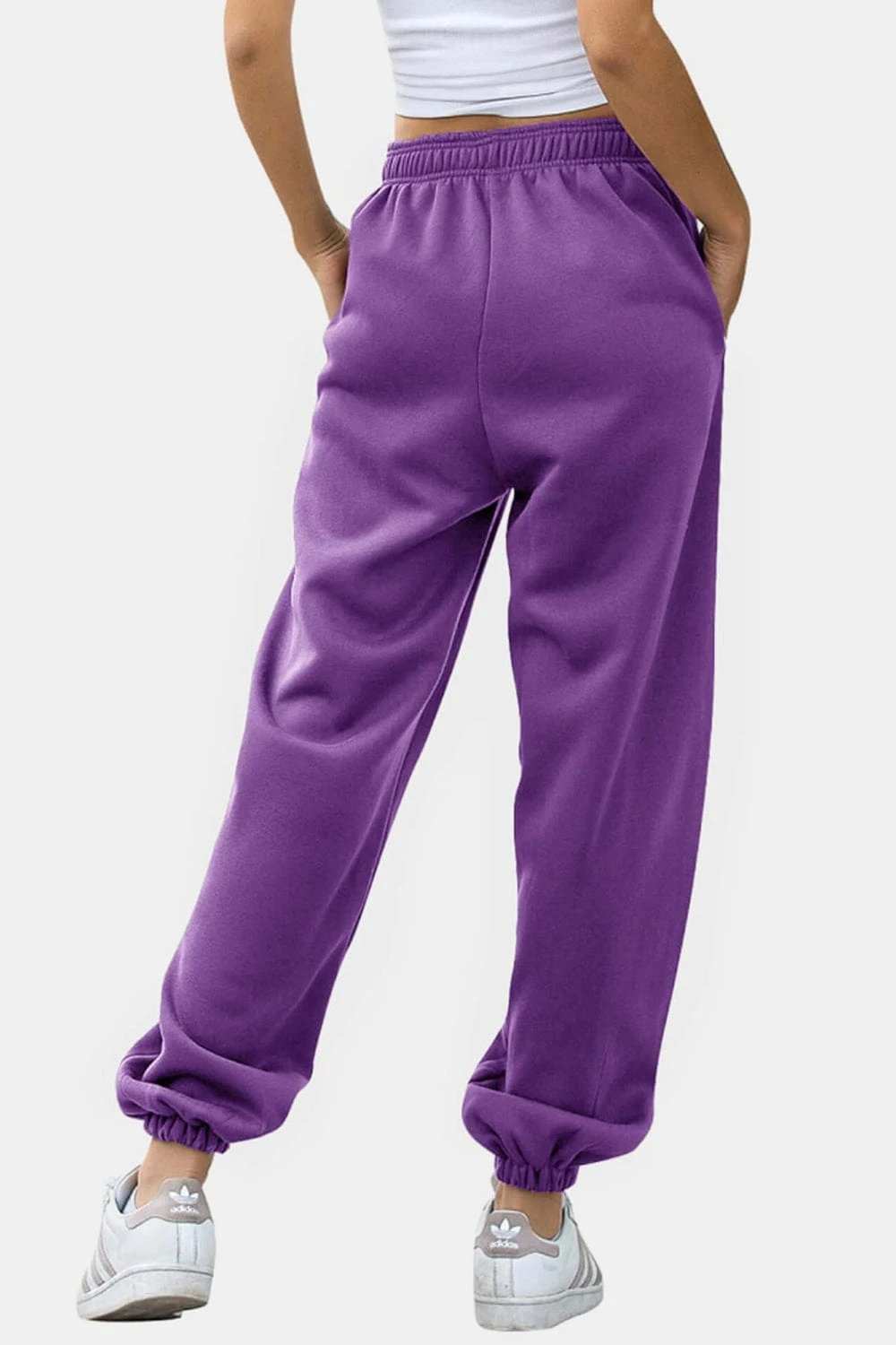 Elastic Waist Joggers with Pockets - Trendsi - Flyclothing LLC