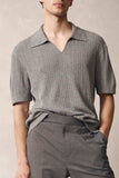 Men's Plus Size Johnny Collar Half Sleeve Knit Polo - Trendsi - Flyclothing LLC