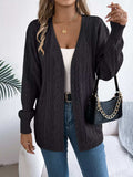 Openwork Open Front Long Sleeve Cardigan - Trendsi - Flyclothing LLC