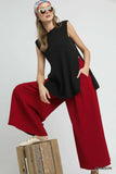 Umgee Elastic Waist Wide Leg Pants - Trendsi - Flyclothing LLC