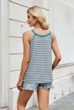 Florira Contrast Striped Round Neck Cami - Trendsi - Flyclothing LLC