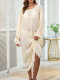 Backless Drawstring Back Flounce Sleeve Cover-Up - Trendsi - Flyclothing LLC