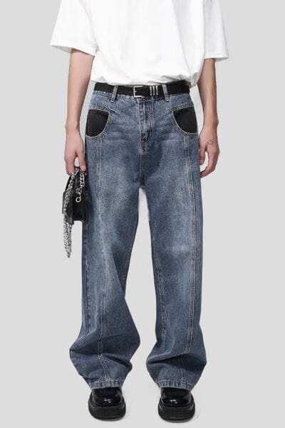 Mid Rise Waist Jeans with Pockets - Trendsi - Flyclothing LLC