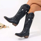 Western Star Embroidered Cowboy Boots - Trendsi - Flyclothing LLC