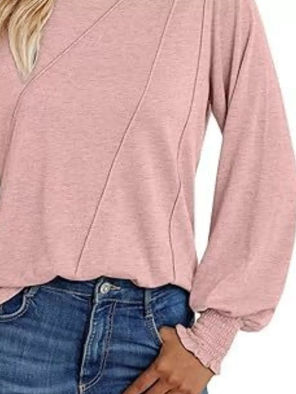 Round Neck Long Sleeve Top - Trendsi - Flyclothing LLC