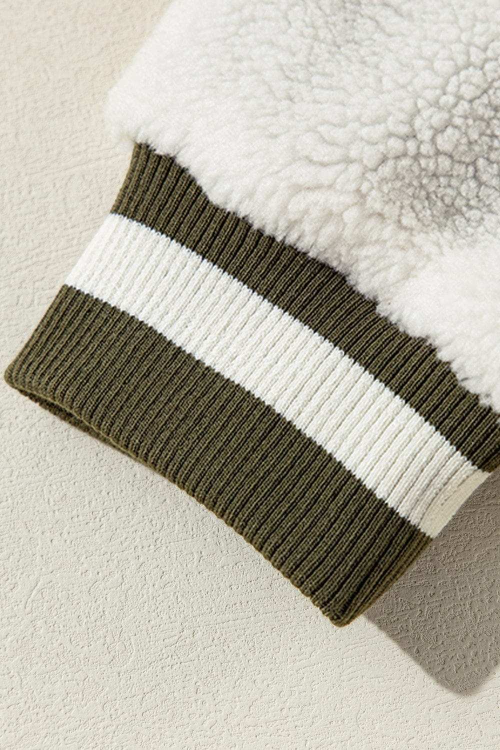 Contrast Baseball Collar Snap Down Long Sleeve Jacket - Trendsi - Flyclothing LLC