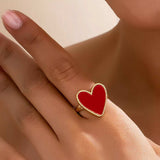 18K Gold-Plated Heart-Shaped Ring - Trendsi - Flyclothing LLC