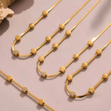 18K Gold-Plated Stainless Steel Zircon Star Moon Necklace - Trendsi - Flyclothing LLC