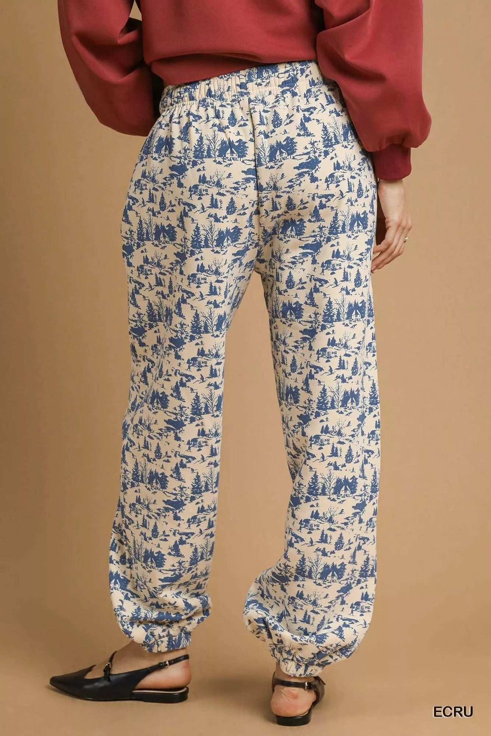Umgee Scenic Print Casual Sweatpants - Trendsi - Flyclothing LLC