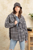 Drawstring Plaid Long Sleeve Hooded Jacket - Trendsi - Flyclothing LLC