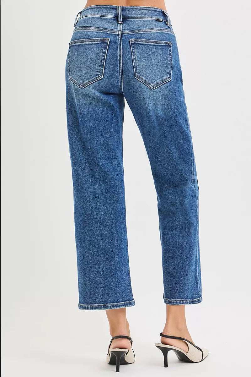 RISEN High Rise Crop Straight Jeans - Trendsi - Flyclothing LLC