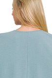 Zenana Woven Airflow V-neck Puff Half Sleeve Top - Trendsi - Flyclothing LLC