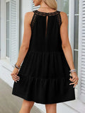 Ruffled Hem Lace Sleeveless Dress - Trendsi - Flyclothing LLC