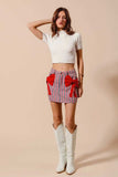 SO ME Contrast Bow Knot Pocket Fourth Of July Denim Skirt - Trendsi - Flyclothing LLC