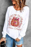 Graphic Round Neck Long Sleeve Sweatshirt - Trendsi - Flyclothing LLC