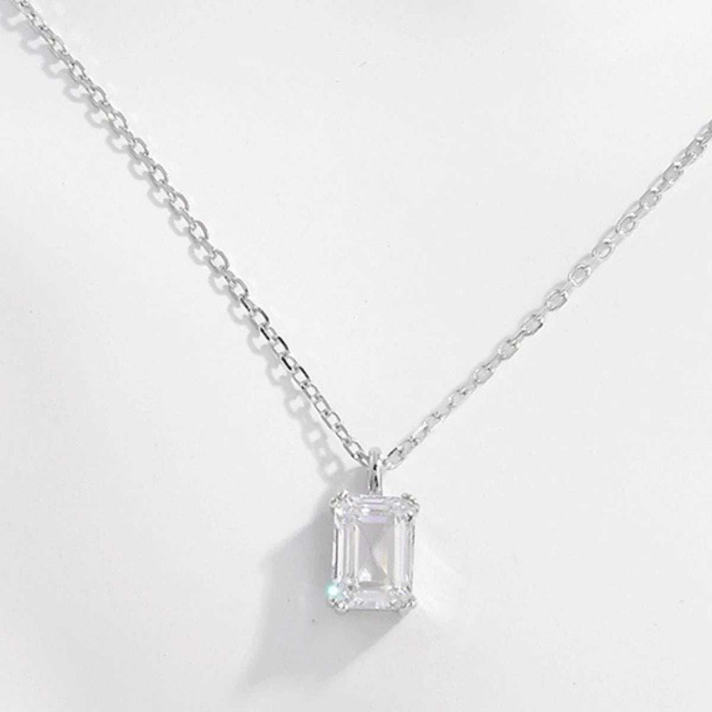 925 Sterling Silver Zircon Pendant Necklace - Trendsi - Flyclothing LLC