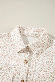 Leopard Collared Neck Dropped Shoulder Jacket - Trendsi - Flyclothing LLC