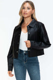Snobbish Snap Down Long Sleeve PU Leather Jacket - Trendsi - Flyclothing LLC