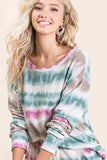 BiBi Tie Dye Print Terry Sweatshirt - Trendsi - Flyclothing LLC