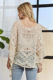 ADORA Boat Neck Crochet Lace Cover Up - Trendsi - Flyclothing LLC