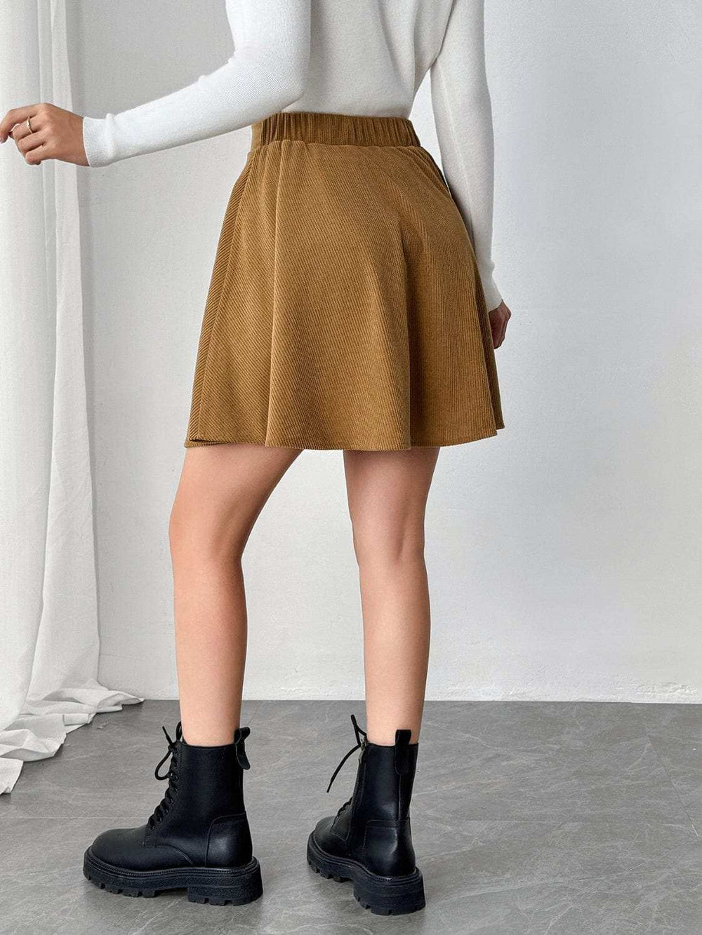 Buttoned Mini Skirt - Trendsi - Flyclothing LLC
