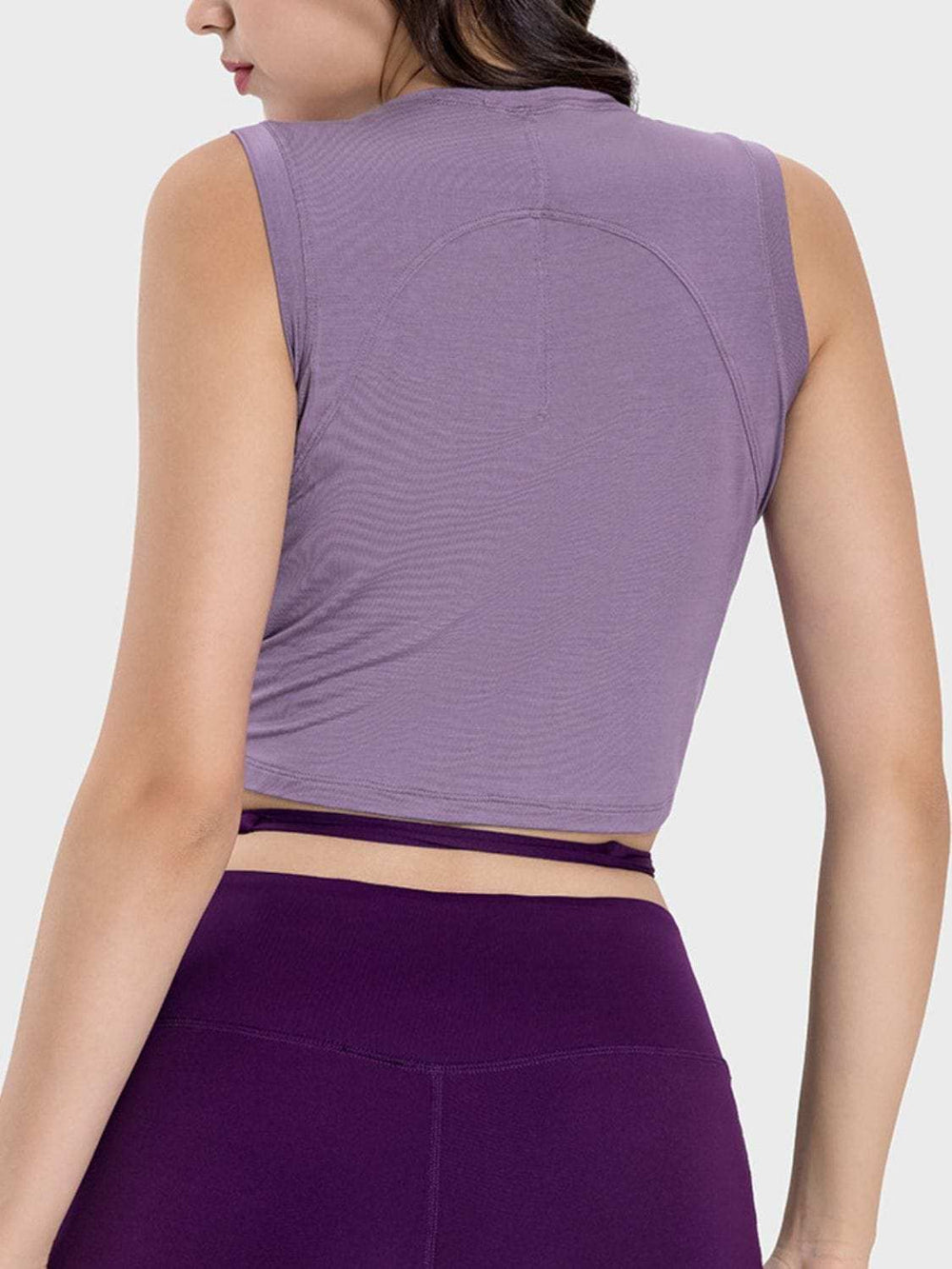 Drawstring Ruched Wide Strap Active Tank - Trendsi - Flyclothing LLC