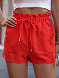 Tied High Waist Shorts with Pockets - Trendsi - Flyclothing LLC
