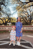 SMU White Mustang 3/4 Sleeve Pocket Twirl Dress - Mila & Rose ® - Flyclothing LLC
