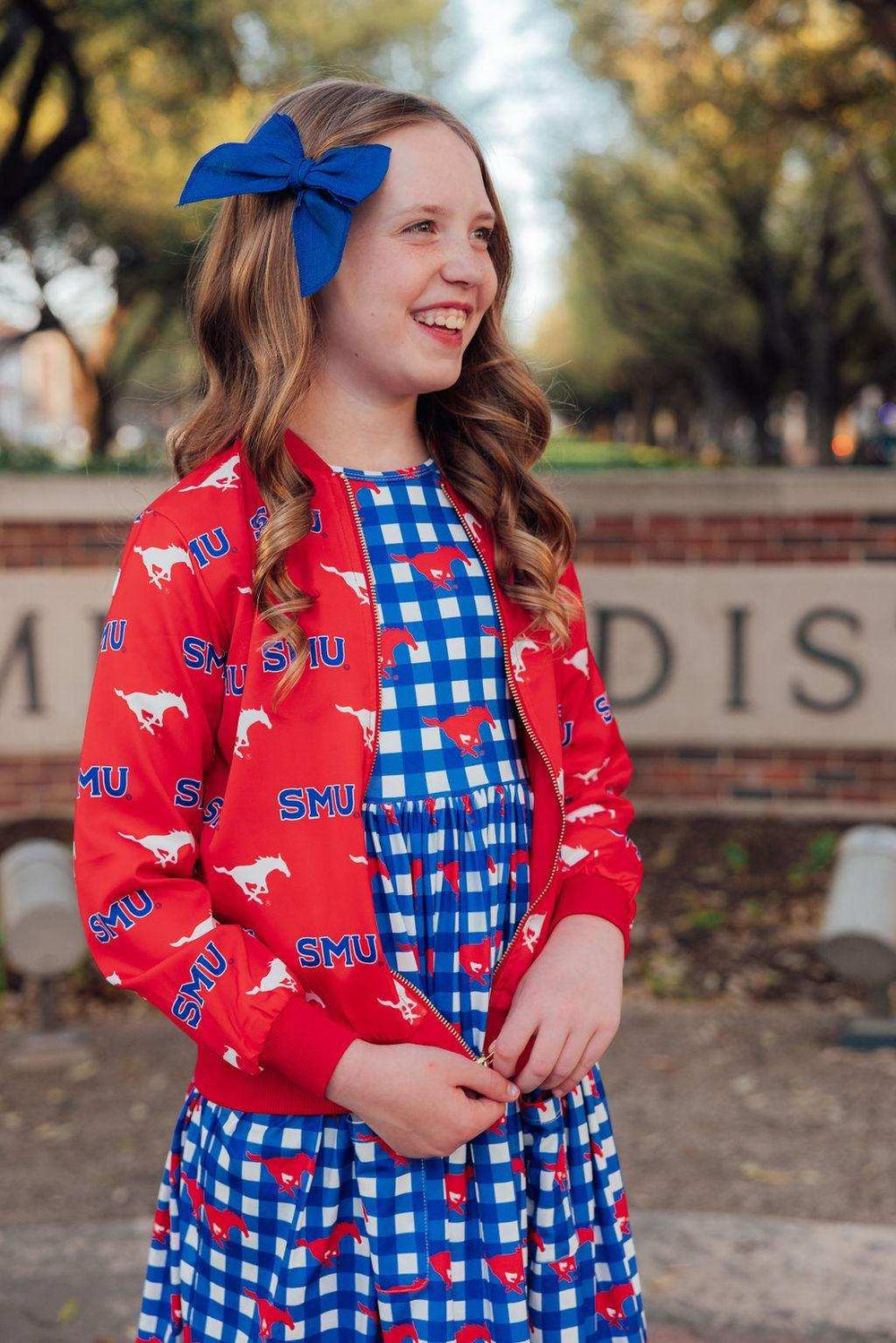 SMU Red Mustang Satin Jacket - Mila & Rose ® - Flyclothing LLC