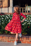SMU Red Mustang 3/4 Sleeve Pocket Twirl Dress - Mila & Rose ® - Flyclothing LLC