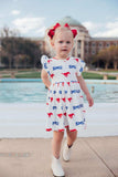SMU White Mustang Flutter Twirl Dress - Mila & Rose ® - Flyclothing LLC