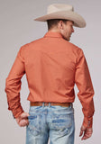 Roper Mens Long Sleeve Snap Solid Poplin Tangerine Western Shirt - Roper - Flyclothing LLC