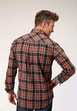 Roper Mens Long Sleeve Snap Arrow Dobby Plaid Western Shirt - Roper - Flyclothing LLC