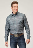 Roper Mens Long Sleeve Snap River Aztec Print Western Shirt - Roper - Flyclothing LLC