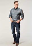 Roper Mens Long Sleeve Snap River Aztec Print Western Shirt - Roper - Flyclothing LLC
