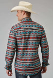 Roper Mens Long Sleeve Snap Aztec Stripe Print Western Shirt - Roper - Flyclothing LLC