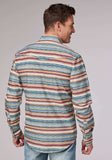 Roper Mens Long Sleeve Snap Distressed Aztec Print Western Shirt - Roper - Flyclothing LLC