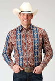 Roper Mens Long Sleeve Button Vertical Tropical Aztec Western Shirt - Roper - Flyclothing LLC