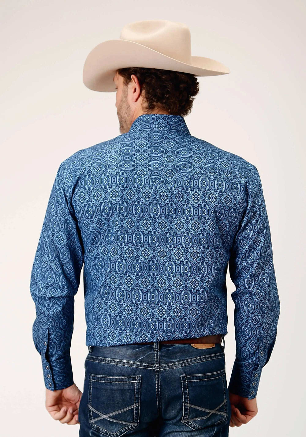 Roper Mens Long Sleeve Snap Medallion Paisley Western Shirt - Roper - Flyclothing LLC