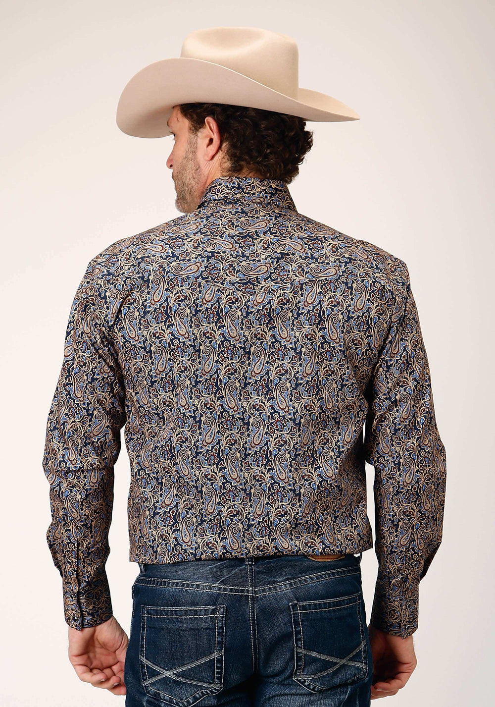 Roper Mens Long Sleeve Snap Vintage Paisley Western Shirt - Roper - Flyclothing LLC
