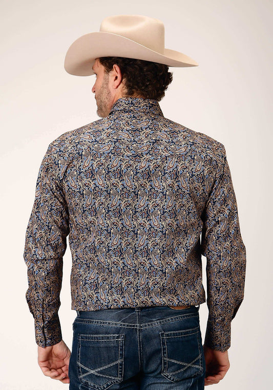 Roper Mens Long Sleeve Snap Vintage Paisley Western Shirt - Roper - Flyclothing LLC