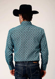 Roper Mens Long Sleeve Snap Lattice Medallion Print Western Shirt - Roper - Flyclothing LLC