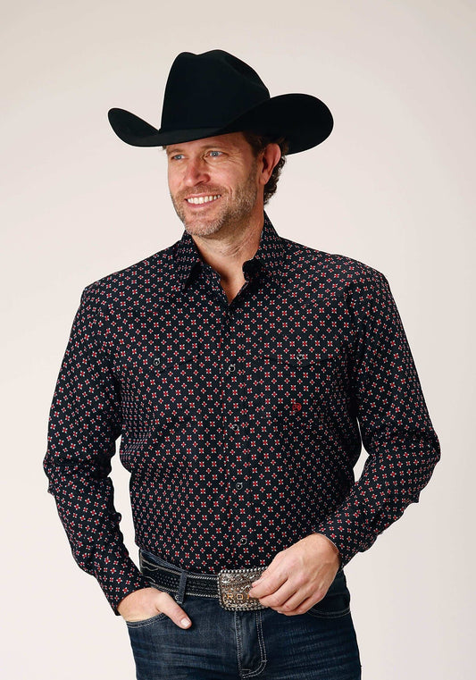 Roper Mens Long Sleeve Snap Cottage Foulard Western Shirt - Roper - Flyclothing LLC