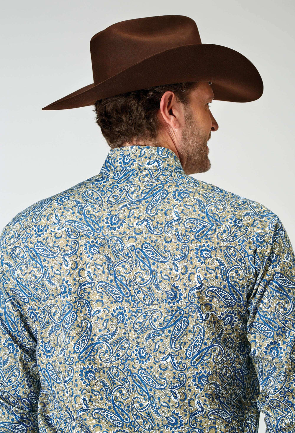 Roper Mens Long Sleeve Snap Delft Paisley Western Shirt - Roper - Flyclothing LLC